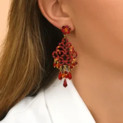 Sale Chiara Solar Pierced Stud Earrings - Red Percées / Tiges