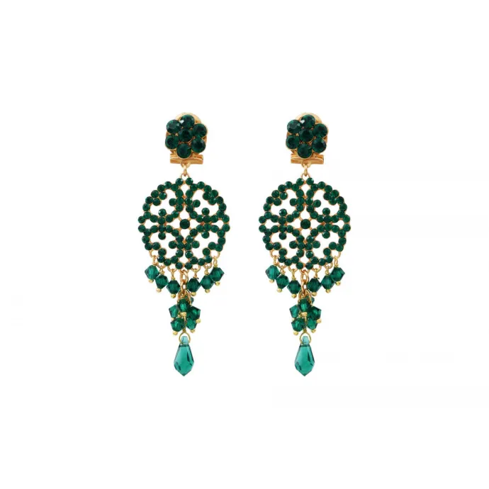 Sale Chiara thin stud earrings - green Percées / Tiges