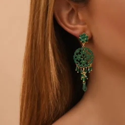 Sale Chiara thin stud earrings - green Percées / Tiges