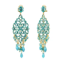 Sale Chiara waterfall stud earrings - turquoise Percées / Tiges