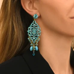 Sale Chiara waterfall stud earrings - turquoise Percées / Tiges
