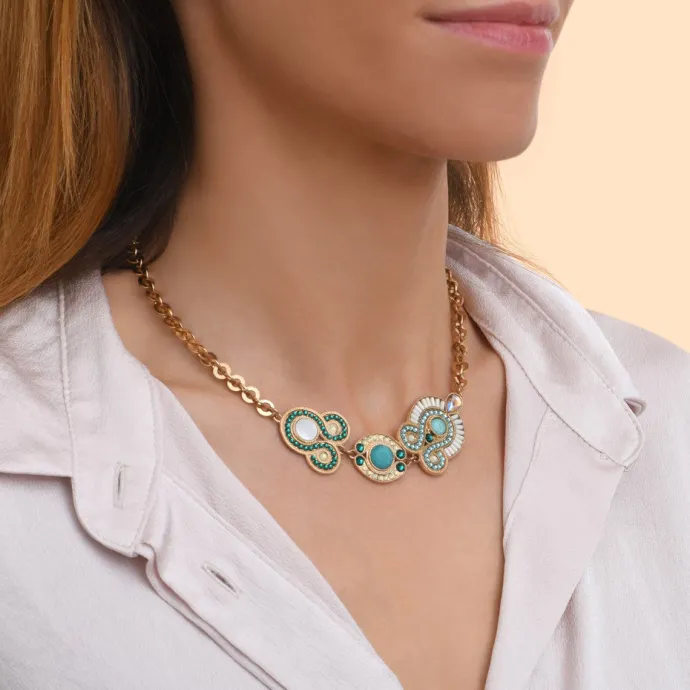 Outlet Circus Adjustable Short Chain Necklace - Blue Colliers Courts & Ras Du Cou