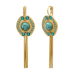 Outlet Circus chain sleeper earrings - turquoise Dormeuses