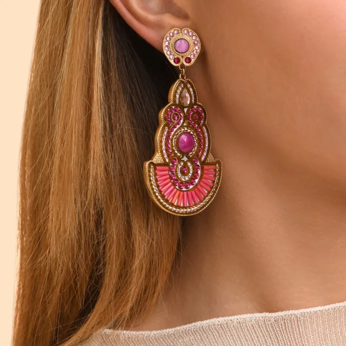 Clearance Circus clip-on earrings - fuchsia pink Clips