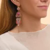 Discount Circus dangle sleeper earrings - fuchsia pink Longues / Pendantes