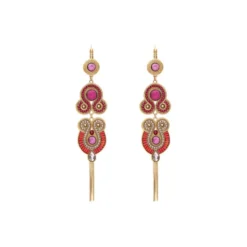 Discount Circus dangle sleeper earrings - fuchsia pink Longues / Pendantes