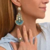 Circus large sleeper earrings - blue Dormeuses