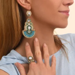 Circus large sleeper earrings - blue Dormeuses