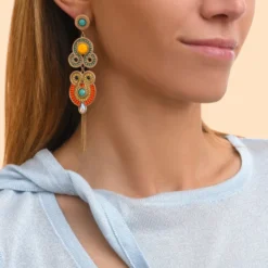 Hot Circus long pierced stud earrings - green Percées / Tiges