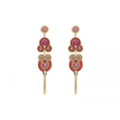 Hot Circus long stud pierced earrings - fuchsia pink Percées / Tiges