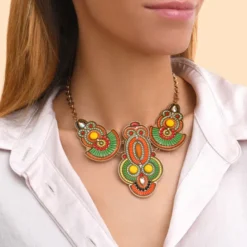 Discount Circus Necklace - Green Plastrons