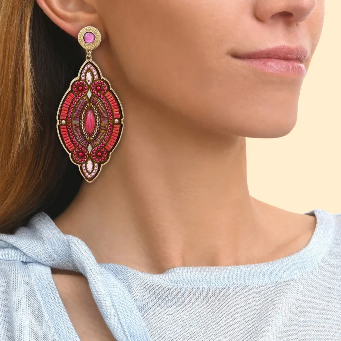 Hot Circus pierced stud earrings - fuchsia pink Percées / Tiges