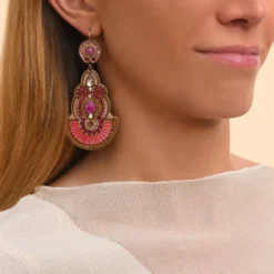 Online Circus sleeper earrings - fuchsia pink Dormeuses