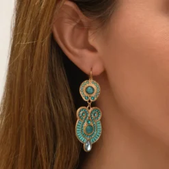 Online Circus sleeper earrings - turquoise Dormeuses