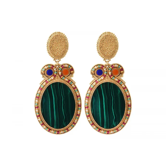 Outlet Claudia clip-on earrings - green Clips