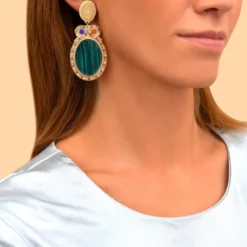 Outlet Claudia clip-on earrings - green Clips