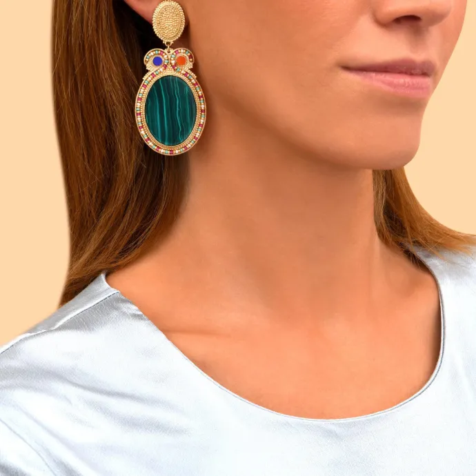 Outlet Claudia clip-on earrings - green Clips