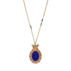 Discount Claudia delicate pendant necklace - blue Sautoirs & Colliers Longs|Pendentifs Et Médailles