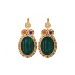 Online Claudia large sleeper earrings - green Dormeuses