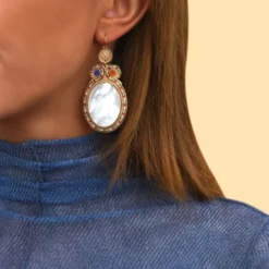 Online Claudia sleeper earrings - mother-of-pearl Dormeuses