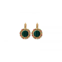 Best Claudia thin sleeper earrings - green Dormeuses