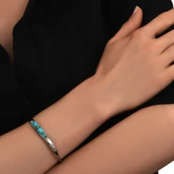 Discount Dakota adjustable bangle bracelet - turquoise Joncs