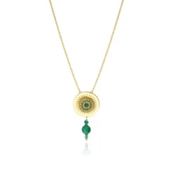 Hot Dakota Adjustable Delicate Pendant Necklace - Green Pendentifs Et Médailles
