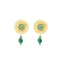 Discount Dakota delicate earrings - green Clips