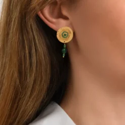 Discount Dakota delicate earrings - green Clips