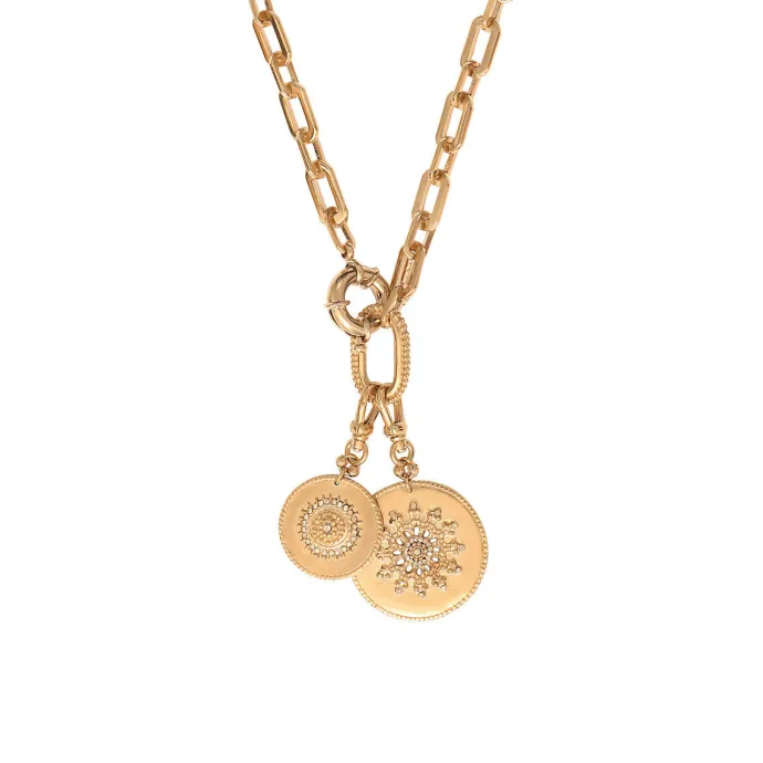 New Farah Adjustable Pendant Necklace - Gold Pendentifs Et Médailles