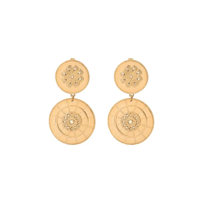 Sale Farah clip-on drop earrings - gold Clips|Longues / Pendantes