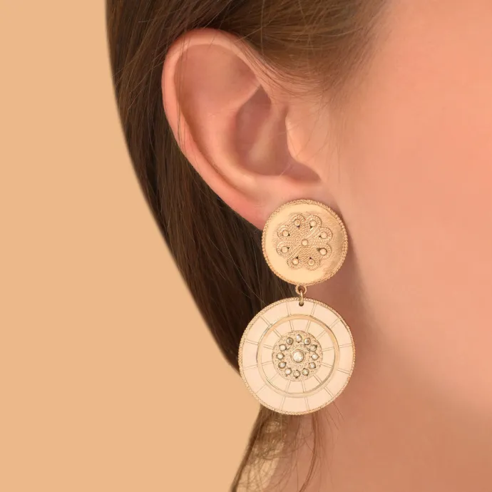 Sale Farah clip-on drop earrings - gold Clips|Longues / Pendantes
