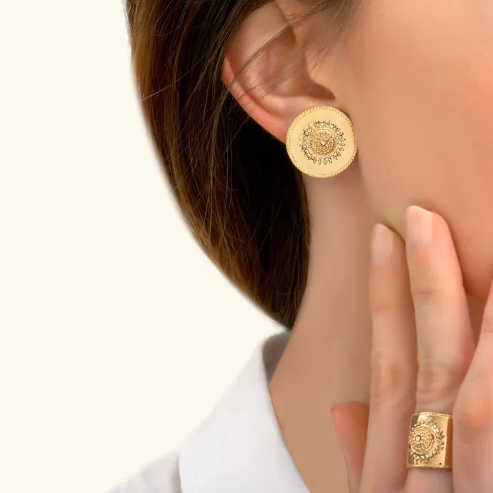 Clearance Farah clip-on earrings - gold Clips