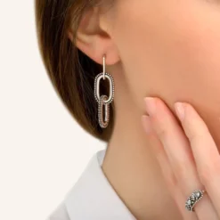 New Farah pierced stud drop earrings - silver Percées / Tiges|Longues / Pendantes