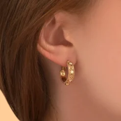 Hot Farah thin hoop earrings - gold Créoles