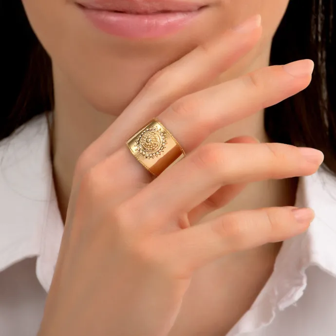 Outlet Farah wide adjustable ring - gold Bagues Ajustables|Bagues Grandes Tailles