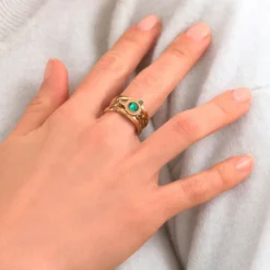 New Fujita adjustable ring - green Bagues Ajustables