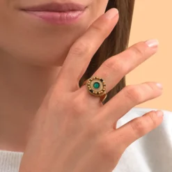 Clearance Fujita adjustable thin ring - green Bagues Ajustables