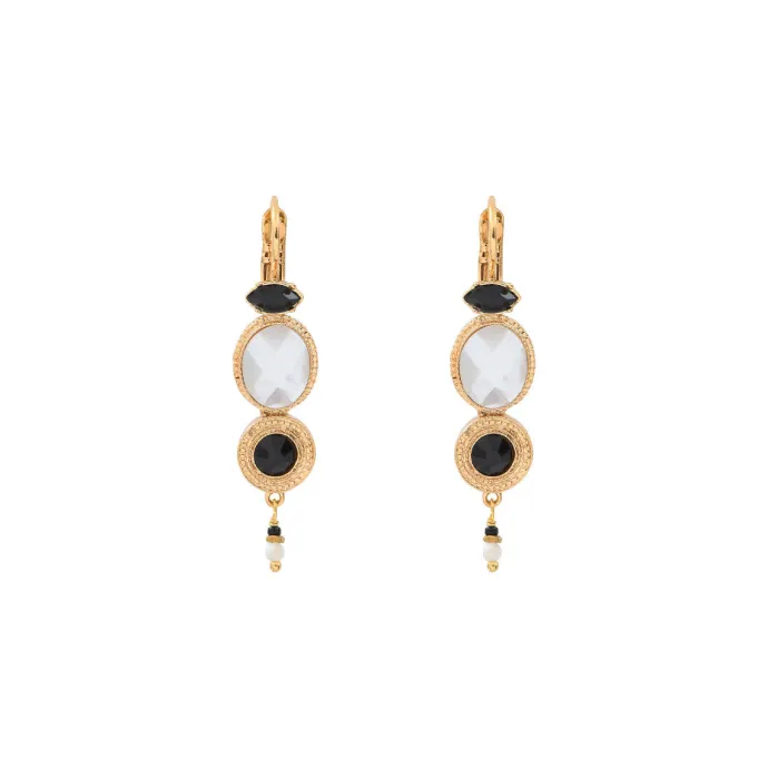 Discount Fujita dangling sleeper earrings - white Longues / Pendantes|Dormeuses