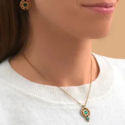 Best Fujita delicate pendant necklace - green Sautoirs & Colliers Longs|Pendentifs Et Médailles