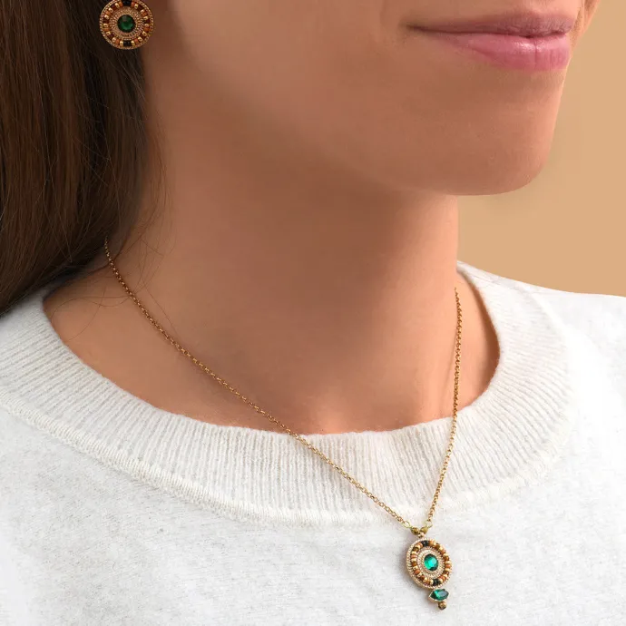Best Fujita delicate pendant necklace - green Sautoirs & Colliers Longs|Pendentifs Et Médailles
