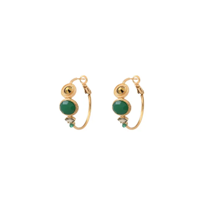 Clearance Fujita hoop earrings - green Créoles