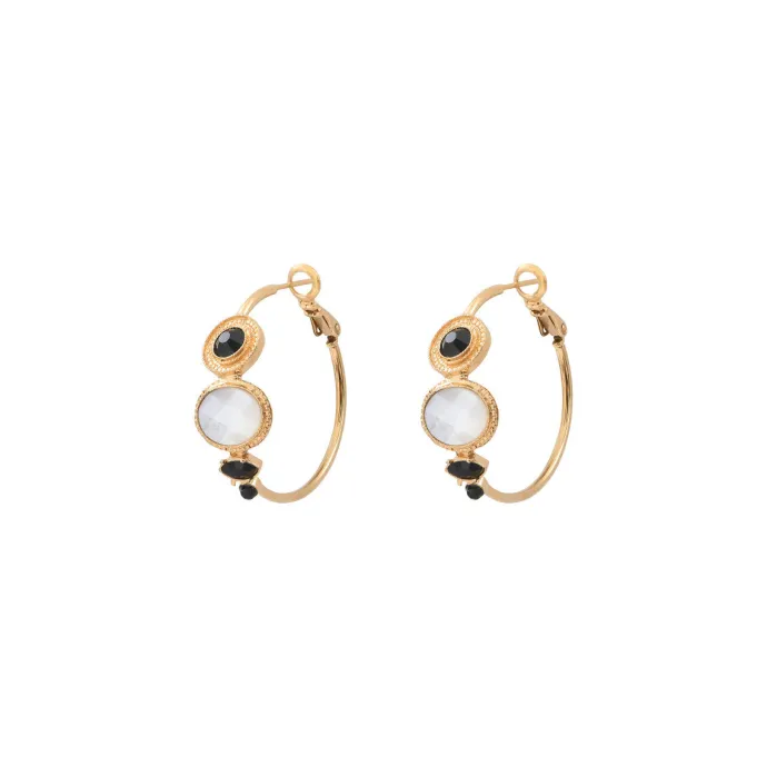 Discount Fujita hoop earrings - white Créoles
