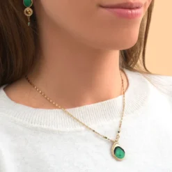 Clearance Fujita pendant chain necklace - green Sautoirs & Colliers Longs|Pendentifs Et Médailles