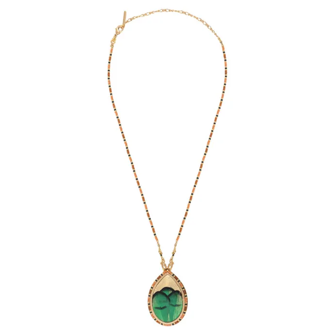 Sale Fujita pendant necklace - green Sautoirs & Colliers Longs|Pendentifs Et Médailles