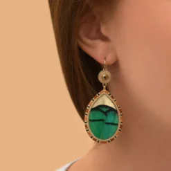 Discount Fujita sleeper drop earrings - green Dormeuses|Longues / Pendantes