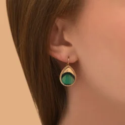 Best Fujita sleeper earrings - green Dormeuses