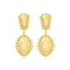 New Gilda round clip-on drop earrings – gold Clips|Boucles D'oreilles XXL