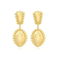New Gilda round clip-on drop earrings – gold Clips|Boucles D'oreilles XXL