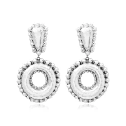 Discount Gilda round clip-on drop earrings – silver Clips|Boucles D'oreilles XXL